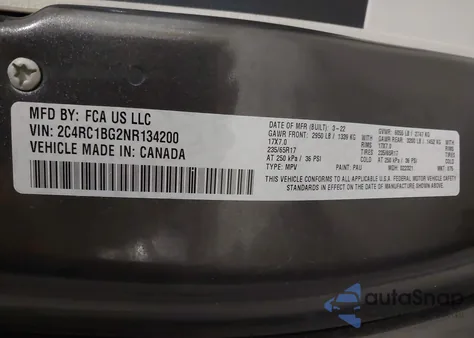 2022 Chrysler Pacifica Touring L from USA, damaged, VIN 2C4RC1BG2NR134200